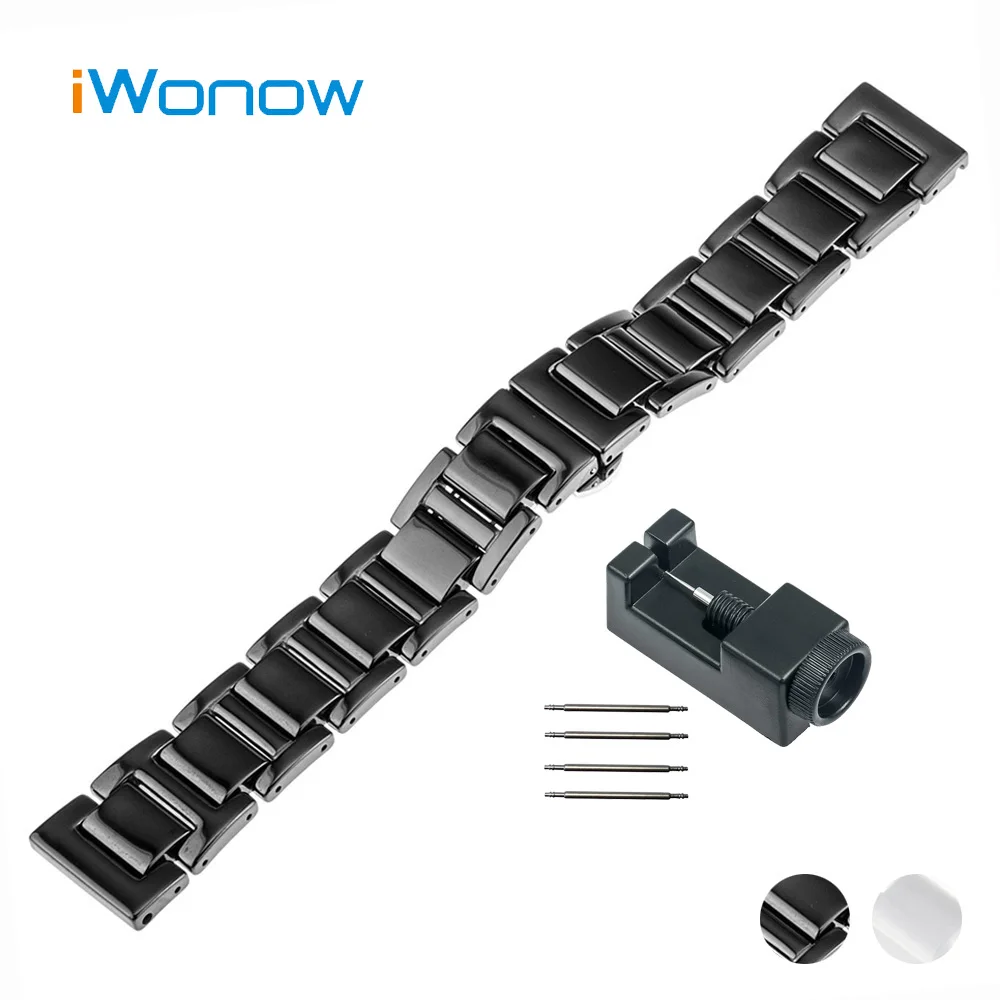 18mm Ceramic Watch Band for Withings Activite / Steel / Pop Butterfly Buckle Strap Wrist Belt Bracelet Black White + Spring Bar
18mm Ceramic Watch Band for Withings Activite / Steel / Pop Butterfly Buckle Strap Wrist Belt Bracelet Black White + Spring Bar