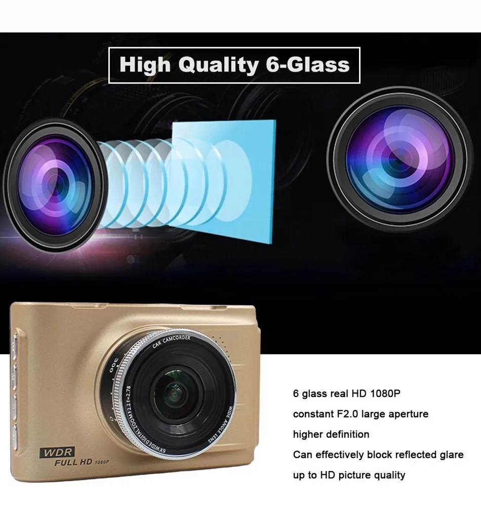 Novatek 96223 DVR Registrar Car Camera Dash Cam Full HD 1080P Video Recorder Night Vision G-sensor 170 Degree Parking Monitor -03
