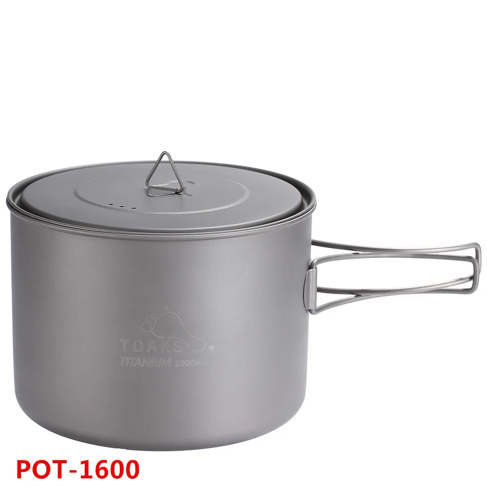 TOAKS 1300/1600ml Cookware Pot Ultralight Titanium Pot Outdoor Titanium Bowl Titanium Cup Folding Handle For Camping Travel
TOAKS 1300/1600ml Cookware Pot Ultralight Titanium Pot Outdoor Titanium Bowl Titanium Cup Folding Handle For Camping Travel