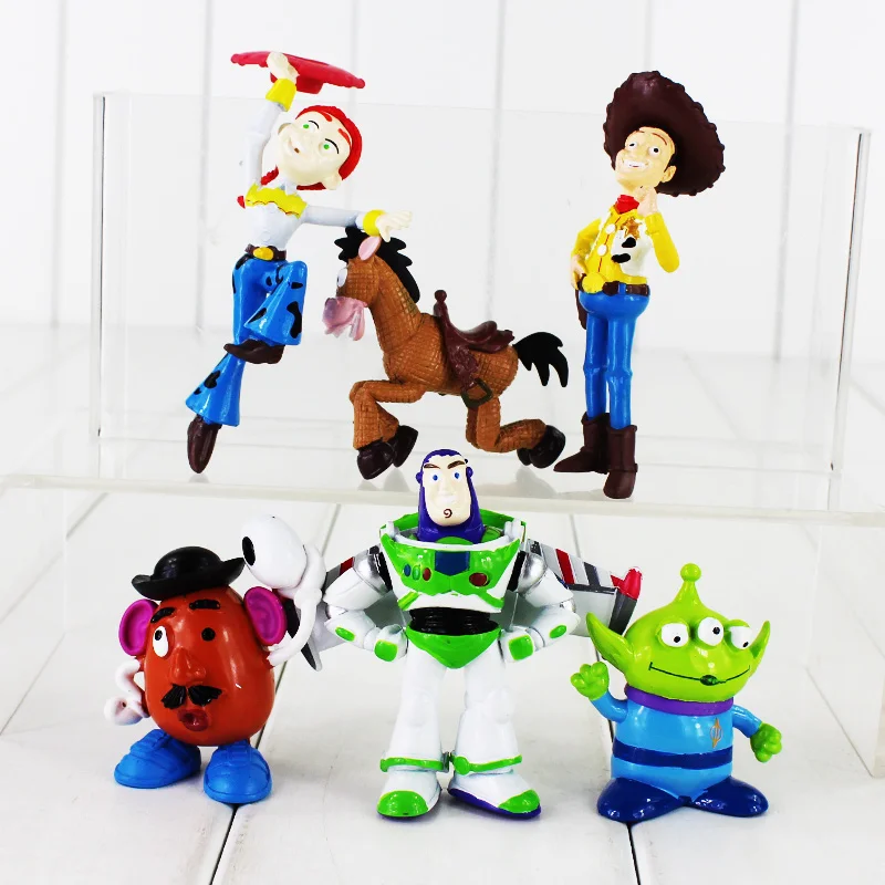 6pcs/lot Toy Story Figure Toy Woody Buzz Lightyear Bullseye Horse Little Green Men Alien Mr Potato Head Mini Model Doll for Kids
6pcs/lot Toy Story Figure Toy Woody Buzz Lightyear Bullseye Horse Little Green Men Alien Mr Potato Head Mini Model Doll for Kids