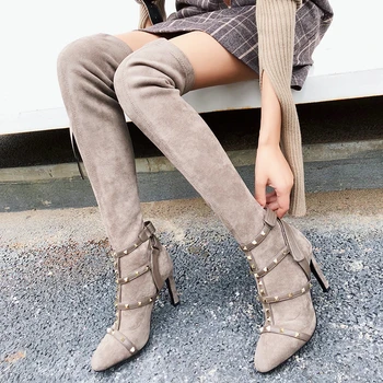 EshtonShero Women Over The Knee Boots Thin High Heel Shoe Rivet Pointed Toe Autumn Woman Ladies Motorcycle Boot Size 3-9
EshtonShero Women Over The Knee Boots Thin High Heel Shoe Rivet Pointed Toe Autumn Woman Ladies Motorcycle Boot Size 3-9