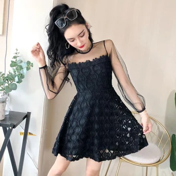 Nightclub Women's Sexy Lace Slash Neck Dress 2019 New Temperament Slim Mori Girl Party Dress
Nightclub Women's Sexy Lace Slash Neck Dress 2019 New Temperament Slim Mori Girl Party Dress