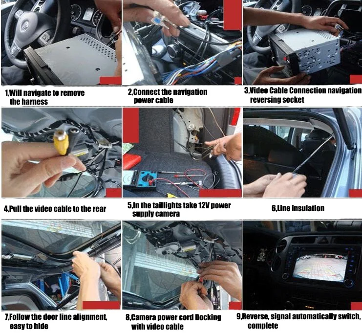 LiandLee Car Trunk Handle Rear View Reversing Parking Camera For Audi A4 A4L B8 8K 2008~2016 (10)