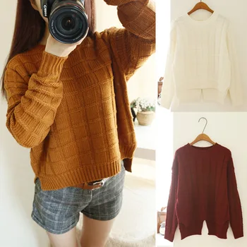 SVOKOR 2019 Women Sweater Solid Color Round Neck Square Block Warm Sweater Winter Casual Loose Plaid Sweater Coat
SVOKOR 2019 Women Sweater Solid Color Round Neck Square Block Warm Sweater Winter Casual Loose Plaid Sweater Coat