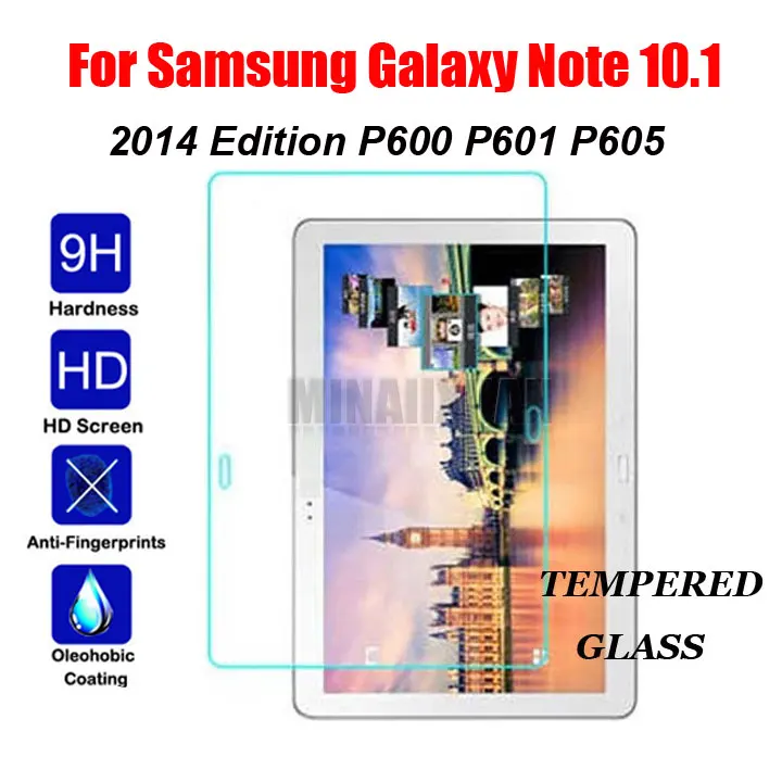 

9H Tempered Glass Film for Samsung Galaxy Note 10.1 2014 Edition P600 P601 P605 Tablet Screen Protector Protective Film