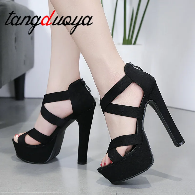 2019 Spring Summer 14cm Fashion Thick With Sandals Fish Mouth High-heeled Shoes Hollow Sandals platform high heels sexy black
2019 Spring Summer 14cm Fashion Thick With Sandals Fish Mouth High-heeled Shoes Hollow Sandals platform high heels sexy black