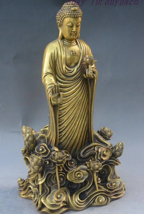 14" Tibetan Buddhism Bronze Lotus Shakyamuni Sakyamuni Amitabha Buddha Statue Decoration Crafts
14" Tibetan Buddhism Bronze Lotus Shakyamuni Sakyamuni Amitabha Buddha Statue Decoration Crafts