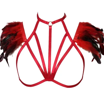Red Feather Body Harness Epaulettes Tops Bondage Sexy Strap Shoulder Wedding Pastel Harajuku Goth Swan Feather Angel Wings Bra
Red Feather Body Harness Epaulettes Tops Bondage Sexy Strap Shoulder Wedding Pastel Harajuku Goth Swan Feather Angel Wings Bra