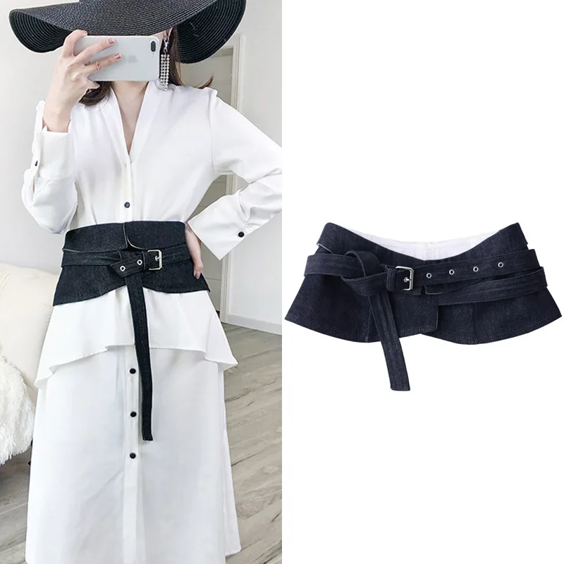 Apperloth Denim Wide Belts Female High Waist Fashion Black Jeans Women's Belt For Dresses Women's Accessories Adjustable Tide
Apperloth Denim Wide Belts Female High Waist Fashion Black Jeans Women's Belt For Dresses Women's Accessories Adjustable Tide