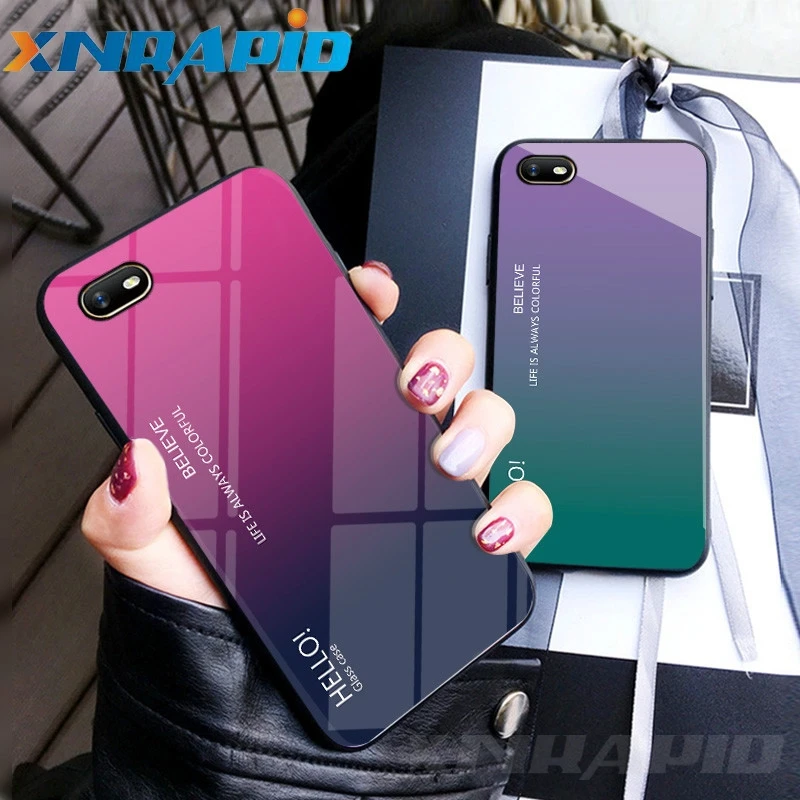 Gradient Tempered Glass Case For OPPO A1K Realme C2 Phone Case Soft Silicone Frame Hard Back Cover For Realme C2 Shockproof
Gradient Tempered Glass Case For OPPO A1K Realme C2 Phone Case Soft Silicone Frame Hard Back Cover For Realme C2 Shockproof