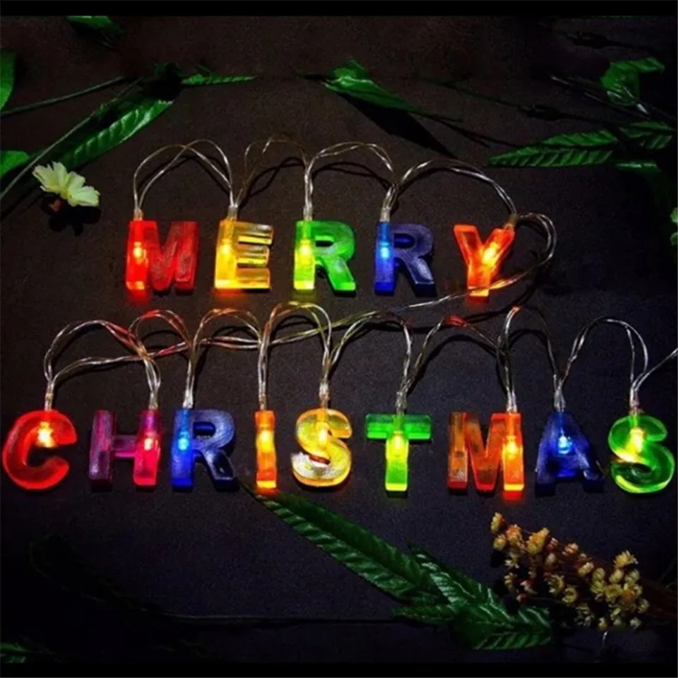 Фото Merry Рождество светящиеся буквы строка творческий светодиодные - купить