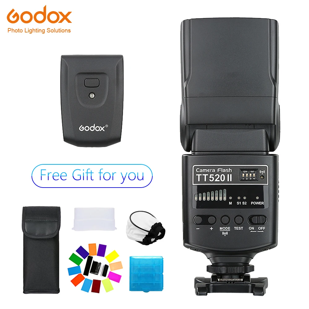 Godox TT520 II Flash TT520II Built-in wireless reception, standard RT transmitter for Canon Nikon Pentax Olympus DSLR Cameras
Godox TT520 II Flash TT520II Built-in wireless reception, standard RT transmitter for Canon Nikon Pentax Olympus DSLR Cameras