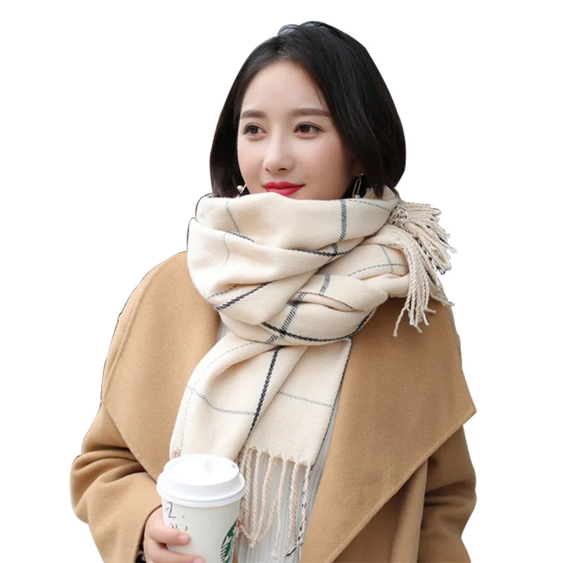 Beige Scarves Classic Plaid Scarf Faux Cashmere Ladies Pashmina Fashion Tassel Poncho Shawl Long Scarves Women Winter Mufflers
Beige Scarves Classic Plaid Scarf Faux Cashmere Ladies Pashmina Fashion Tassel Poncho Shawl Long Scarves Women Winter Mufflers