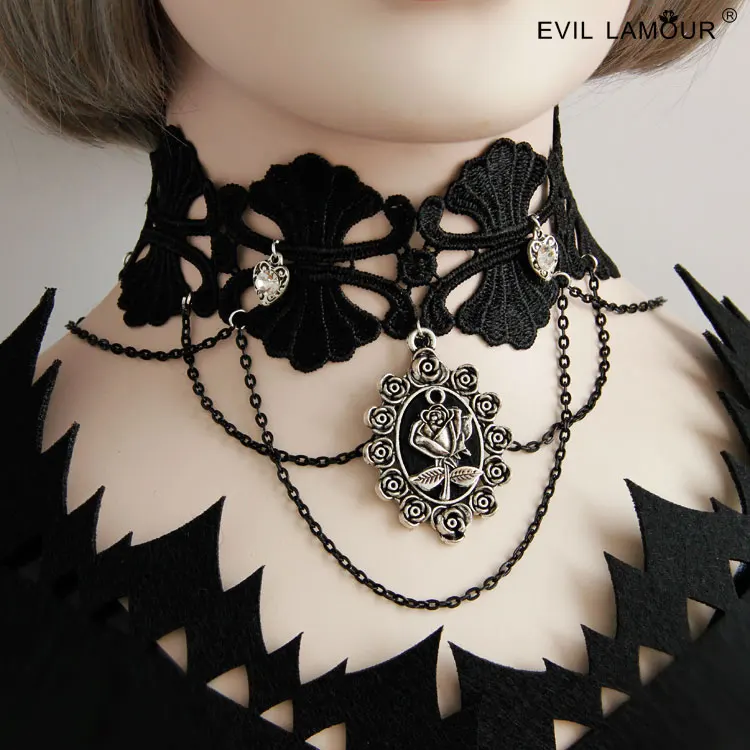 NEW ARRIVAL Gothic Black Lace Choker Necklaces for Woman Cool Rose Chain Necklace Fashion Party Chokers Accessories Retail JL-22
NEW ARRIVAL Gothic Black Lace Choker Necklaces for Woman Cool Rose Chain Necklace Fashion Party Chokers Accessories Retail JL-22