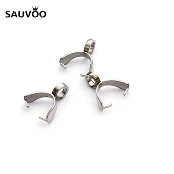 SAUVOO 20pcs/lot Stainless Steel Bails Beads Crimps Connectors Fit Necklace Clasp 8.5*7.5mm For Pendant Necklace Making Findings
SAUVOO 20pcs/lot Stainless Steel Bails Beads Crimps Connectors Fit Necklace Clasp 8.5*7.5mm For Pendant Necklace Making Findings