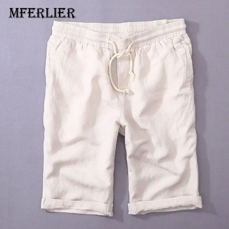 MFERLIER Summer Cotton linen Shorts men Casual shorts 4 Colors Size M-2XL | Мужская одежда