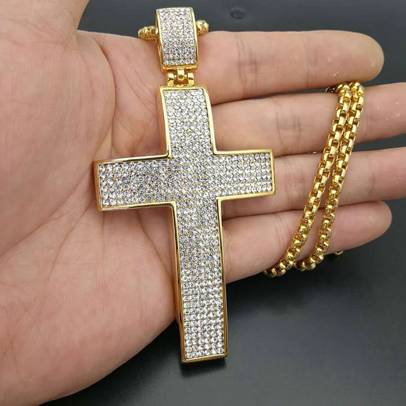 Big Wide Cross Men Pendants Necklaces Gold Color 316L Stainless Steel Hip Hop Bling Iced Out Rapper Jewelry with 24" Gold Chain
Big Wide Cross Men Pendants Necklaces Gold Color 316L Stainless Steel Hip Hop Bling Iced Out Rapper Jewelry with 24" Gold Chain