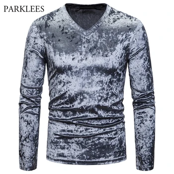 Diamond Velvet T Shirt Men 2019 Autumn Winter Long Sleeve Mens V Neck T-shirts Solid Color Pullover Tee Shirt Homme Camiseta XXL
Diamond Velvet T Shirt Men 2019 Autumn Winter Long Sleeve Mens V Neck T-shirts Solid Color Pullover Tee Shirt Homme Camiseta XXL