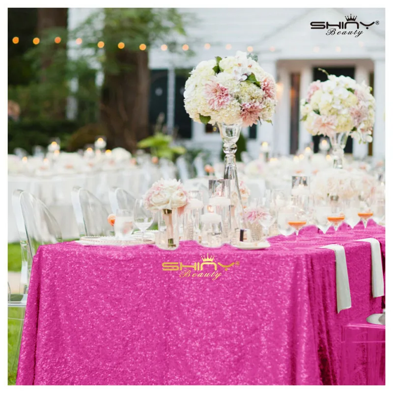 Embroidered Sequin Tablecloth Fuchsia 90"x156" Sparkly Sequin Tablecloth for Halloween/Thanksgiving Day/Wedding/Party/Curtain
Embroidered Sequin Tablecloth Fuchsia 90"x156" Sparkly Sequin Tablecloth for Halloween/Thanksgiving Day/Wedding/Party/Curtain