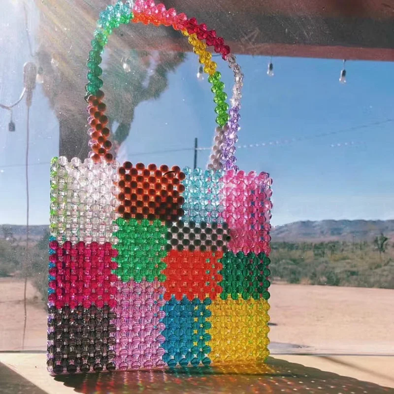 Crystal Acrylic Beading Bag Handmade Women Tote Handbag Cherry Striped Colorful Beading Pochette Daily Party Purse Girls Pet Bag
Crystal Acrylic Beading Bag Handmade Women Tote Handbag Cherry Striped Colorful Beading Pochette Daily Party Purse Girls Pet Bag