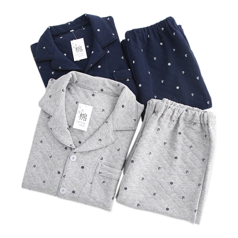 Japanese Winter keep warm pajama sets men sexy Navy style thicken 100% scuba cotton simple indoor sleepwear men homewear 
Japanese Winter keep warm pajama sets men sexy Navy style thicken 100% scuba cotton simple indoor sleepwear men homewear