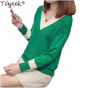 Tcyeek Women's Streetwear Sweaters V Neck Sexy Pullovers Female Spring Casual Clothing Office Lady Autumn Elegant Sweater LWL470
Tcyeek Women's Streetwear Sweaters V Neck Sexy Pullovers Female Spring Casual Clothing Office Lady Autumn Elegant Sweater LWL470