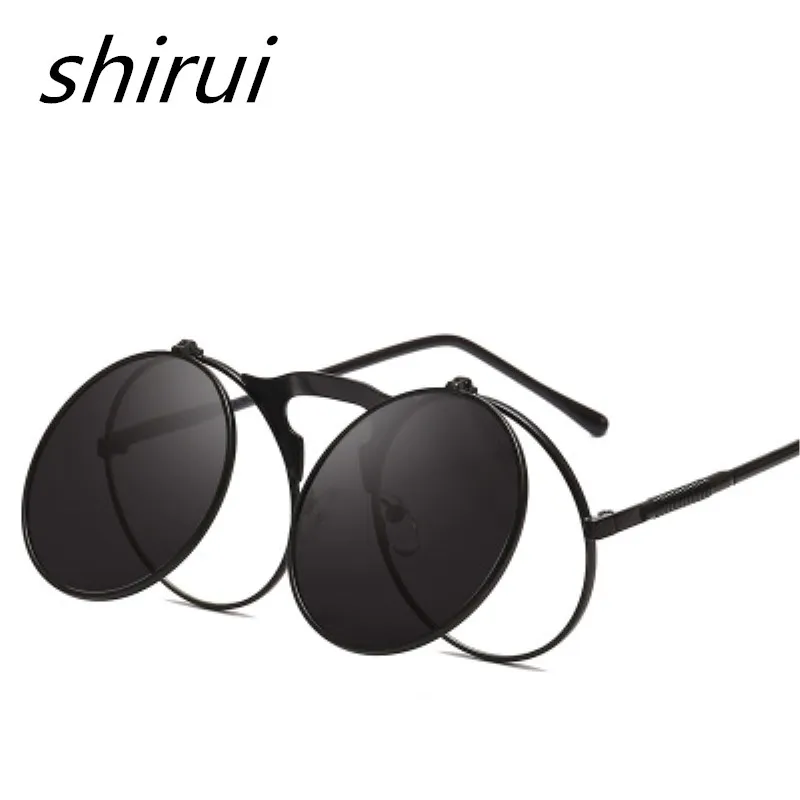 

Retro Metal Steam Punk Sunglasses Round Frames Steampunk Flips Sun Glasses Male&Female Vintage Eyewears