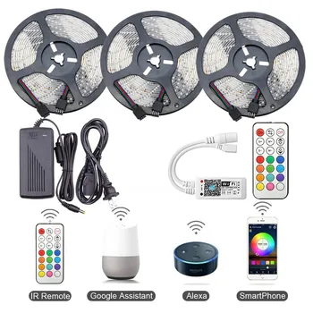Alexa Google Assistant IFTTT Phone Controlled Wireless WiFi LED Strip SMD2835 12V RGB LED Light Strip+LED Controller+2A 3A Power
Alexa Google Assistant IFTTT Phone Controlled Wireless WiFi LED Strip SMD2835 12V RGB LED Light Strip+LED Controller+2A 3A Power