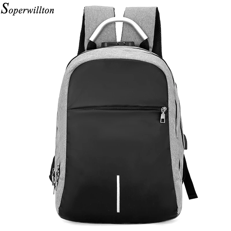 Soperwillton Men Backpack USB Port 15.6 inch Laptop Backpacks For Teenager Mochila Masculina Travel backpack Work Backpack #1206
Soperwillton Men Backpack USB Port 15.6 inch Laptop Backpacks For Teenager Mochila Masculina Travel backpack Work Backpack #1206