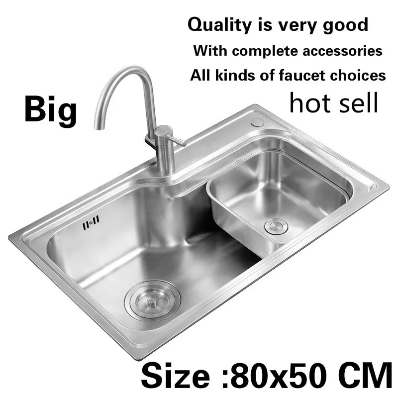 Free shipping Standard big luxury kitchen single trough sink wash the dishes 304 food grade stainless steel hot sell 800x500 MM
Free shipping Standard big luxury kitchen single trough sink wash the dishes 304 food grade stainless steel hot sell 800x500 MM