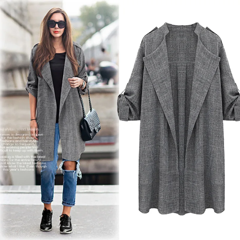 2019 Autumn Winter Suit New Linen Loose Thin Long Sleeve Medium Windbreaker Plus Large Long Coat Trench Women's Clothing
2019 Autumn Winter Suit New Linen Loose Thin Long Sleeve Medium Windbreaker Plus Large Long Coat Trench Women's Clothing