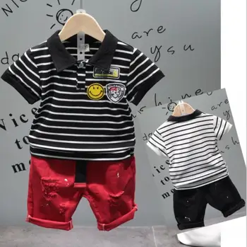 New Boys Short Sleeve T-shirt + shorts Summer Sports Suit for Kids Sets In Children's Two Piece Suits 2-6Ages two Color
New Boys Short Sleeve T-shirt + shorts Summer Sports Suit for Kids Sets In Children's Two Piece Suits 2-6Ages two Color