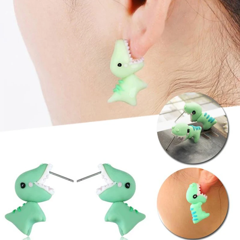 1 Pair Fashion Stud Earrings Soft Pottery Dinosaur Earrings Green Fine Jewelry For Women Child Girls Gift
1 Pair Fashion Stud Earrings Soft Pottery Dinosaur Earrings Green Fine Jewelry For Women Child Girls Gift
