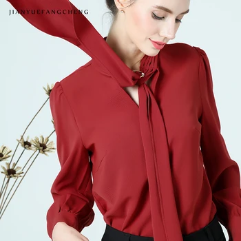 2018 Casual Womens Tops and Blouses Long Sleeve Solid Color Chiffon Blouse Plus Size Bow Collar Summer Shirts Women Clothing
2018 Casual Womens Tops and Blouses Long Sleeve Solid Color Chiffon Blouse Plus Size Bow Collar Summer Shirts Women Clothing