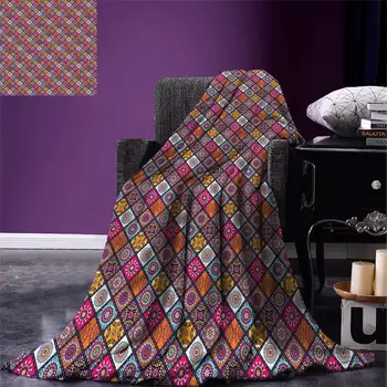 Moroccan Throw Checkered Pattern Design with Various Folkloric Abstract Flower Motifs Boho Style Warm Microfiber Blanket
Moroccan Throw Checkered Pattern Design with Various Folkloric Abstract Flower Motifs Boho Style Warm Microfiber Blanket
