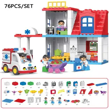 Original Duploe City Hospital Rescue Large Particle Building Block Kids Toy City Ambulance Model DIY Brick Toy Compatible Duploe
Original Duploe City Hospital Rescue Large Particle Building Block Kids Toy City Ambulance Model DIY Brick Toy Compatible Duploe