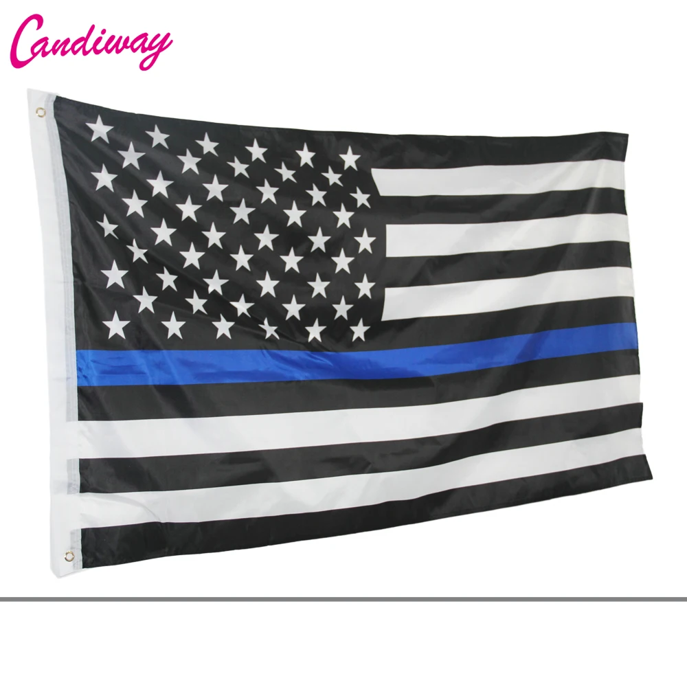 Thin Blue Line American Flag Honoring our Men and Women of Law Enforcement Grommet
Thin Blue Line American Flag Honoring our Men and Women of Law Enforcement Grommet