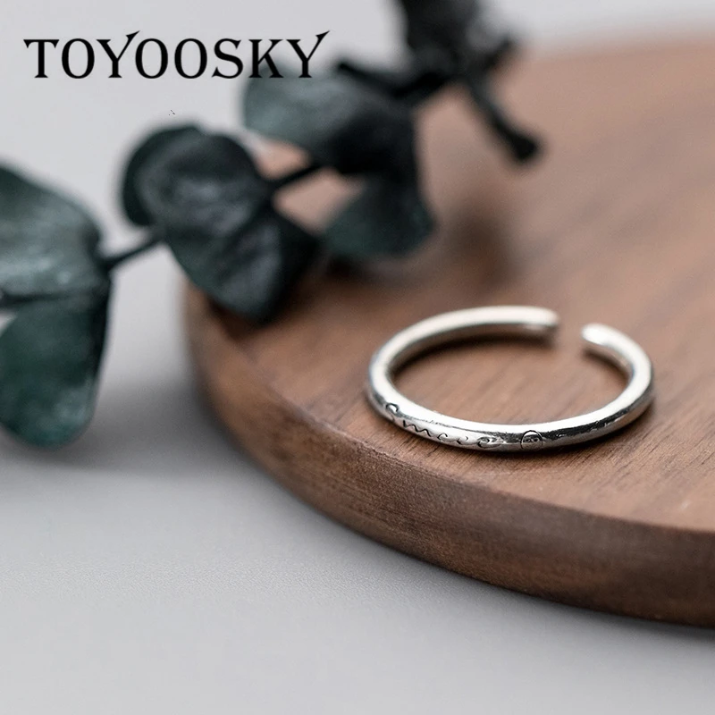 TOYOOSKY Jewelry Real 925 Sterling Silver English Word Smile Face Ring Smooth Open Design Resizable Bijoux New
TOYOOSKY Jewelry Real 925 Sterling Silver English Word Smile Face Ring Smooth Open Design Resizable Bijoux New