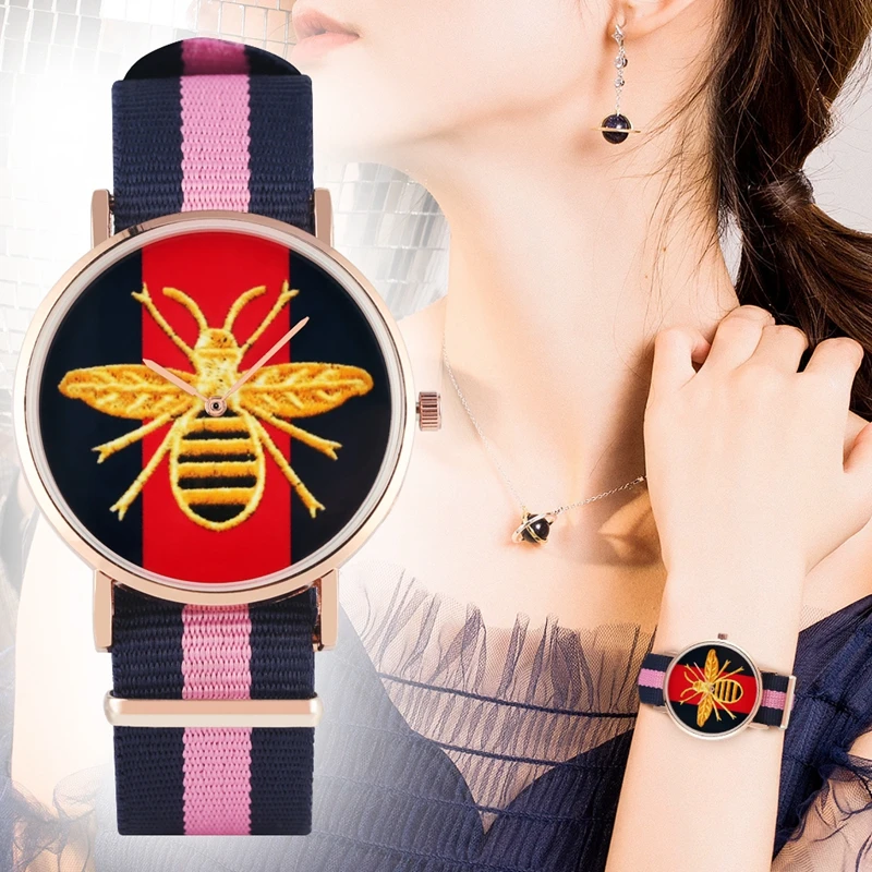 Yellow Bee Bumblebee Design Quartz Watches Men Women Military Fashion Mixed Color Canvas Belt Sport Watch Clock for Women Ladies
Yellow Bee Bumblebee Design Quartz Watches Men Women Military Fashion Mixed Color Canvas Belt Sport Watch Clock for Women Ladies