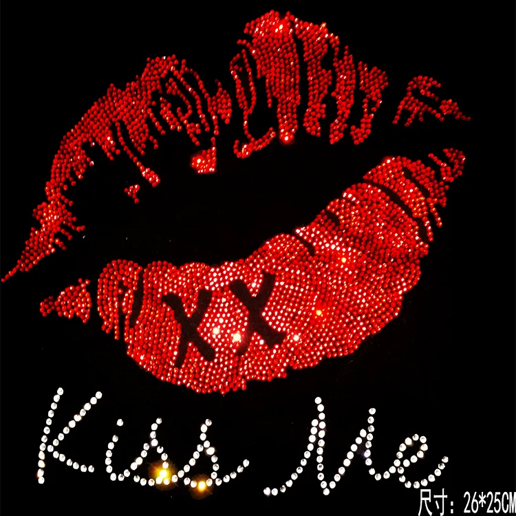 5 pc/lot Sparkling lips hotfix rhinestones, heat transfer design iron on motifs for T-shirt,garment
5 pc/lot Sparkling lips hotfix rhinestones, heat transfer design iron on motifs for T-shirt,garment