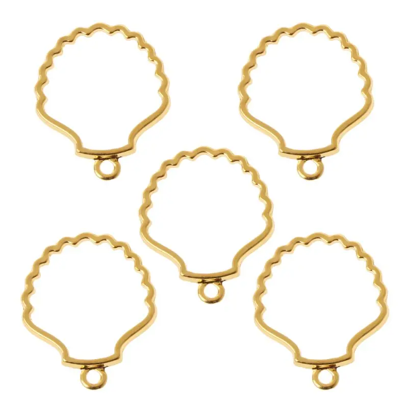5Pcs Shell Metal Frame Pendant Open Bezel Blank Setting UV Resin Jewelry DIY
5Pcs Shell Metal Frame Pendant Open Bezel Blank Setting UV Resin Jewelry DIY