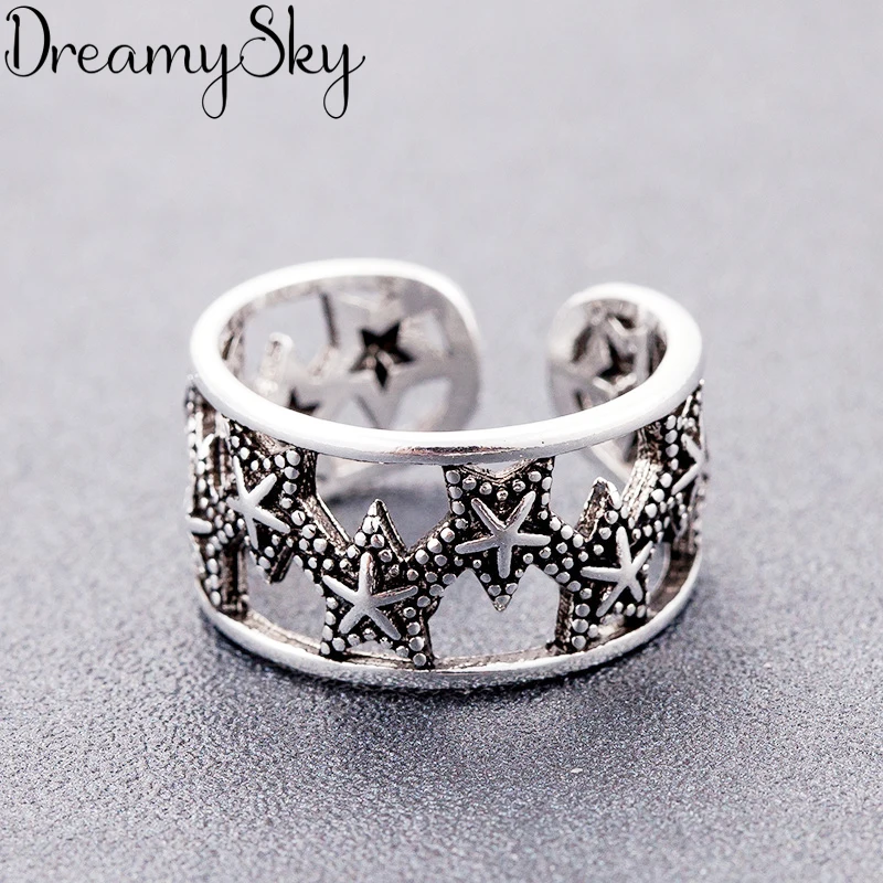 New Trendy Bridal Jewelry 925 Sterling Silver Star Rings For Women Girls Gift Bohemian Vintage Large Engagement Ring Anillos
New Trendy Bridal Jewelry 925 Sterling Silver Star Rings For Women Girls Gift Bohemian Vintage Large Engagement Ring Anillos