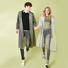 Adulto das mulheres dos homens longo eva grosso capa de chuva universal poncho caminhadas passeio à prova dwaterproof água capa de chuva com capuz frete grátis(China)