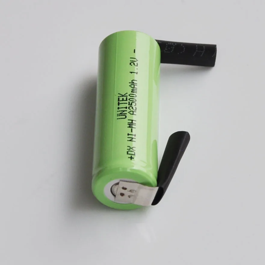 2-5PCS 1.2V rechargeable battery 2500mah 17500 A SIZE ni-mh nimh cell with welding tabs for Braun Oral-B electric toothbrush
2-5PCS 1.2V rechargeable battery 2500mah 17500 A SIZE ni-mh nimh cell with welding tabs for Braun Oral-B electric toothbrush