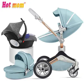 Hot Mom-New baby stroller Eco-leather 3 in 1 light weight four shock absorbers Russia free shipping 
Hot Mom-New baby stroller Eco-leather 3 in 1 light weight four shock absorbers Russia free shipping