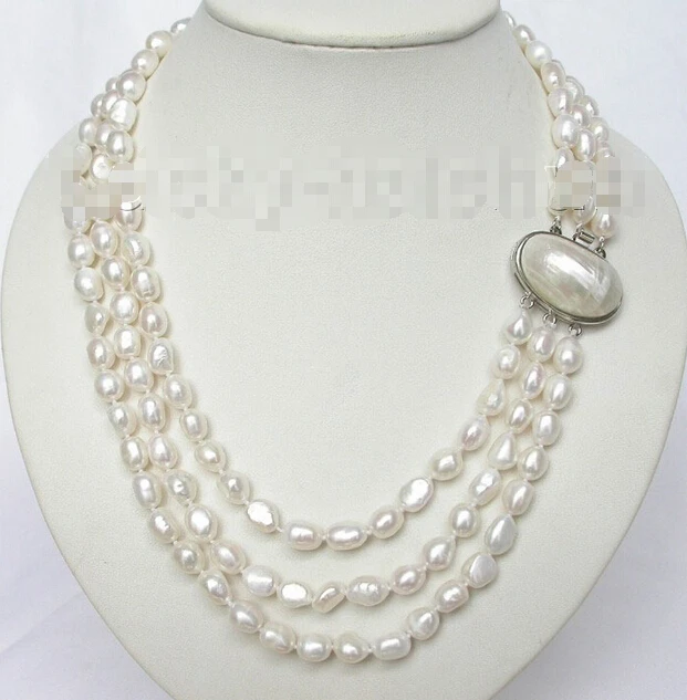 Free shipping >>>>>>Genuine 3row baroque white pearls necklace blister clasp j6711
Free shipping >>>>>>Genuine 3row baroque white pearls necklace blister clasp j6711