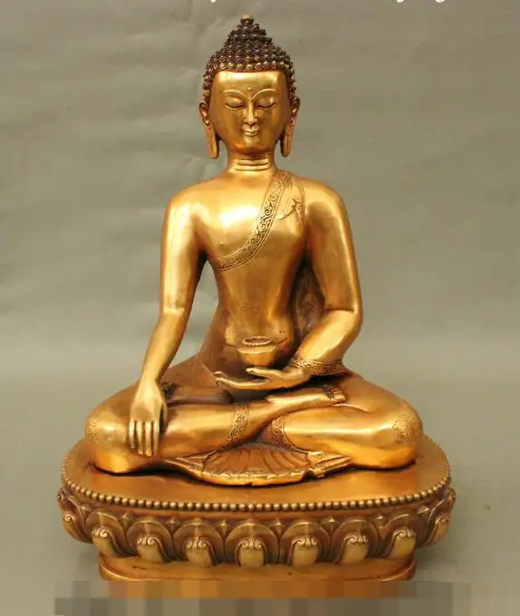 S5518 16" Chinese Buddhism Bronze Gilt Shakyamuni Sakyamuni Bowl Lotus Buddha Statue
S5518 16" Chinese Buddhism Bronze Gilt Shakyamuni Sakyamuni Bowl Lotus Buddha Statue
