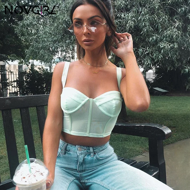 Novgirl 2019 New Sexy Elastic Spaghetti Strap Bandage Camisole Women V Neck Sleeveless Stretch Summer Cropped Tops Lady Vest
Novgirl 2019 New Sexy Elastic Spaghetti Strap Bandage Camisole Women V Neck Sleeveless Stretch Summer Cropped Tops Lady Vest