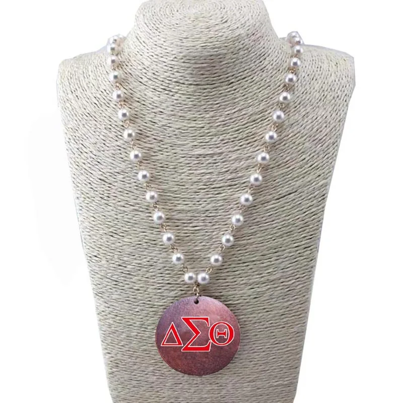 Topvekso masonic custom name necklace AEO DST Delta Sigma Theta Natural Wooden Disc pearl Pendent Necklace
Topvekso masonic custom name necklace AEO DST Delta Sigma Theta Natural Wooden Disc pearl Pendent Necklace
