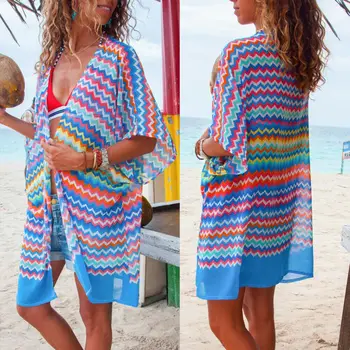 Womens Kaftan Summer Kimono Cardigan Cover Up Blouses Female Holiday Beach Wear Sun Protection Tops Sheer Chiffon Cover-Ups
Womens Kaftan Summer Kimono Cardigan Cover Up Blouses Female Holiday Beach Wear Sun Protection Tops Sheer Chiffon Cover-Ups